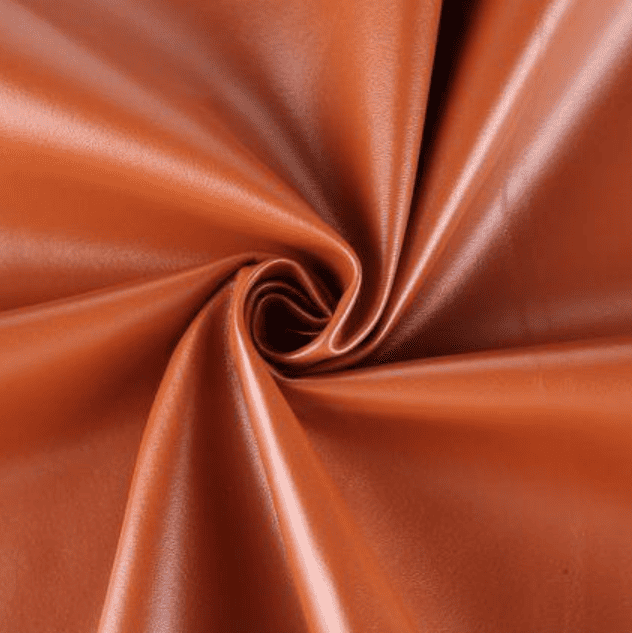 Close-up of polyurethane synthetic leather with an embossed grain pattern
