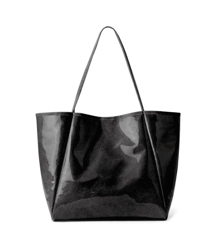 Simple PVC-coated utility tote bag with an easy-clean surface