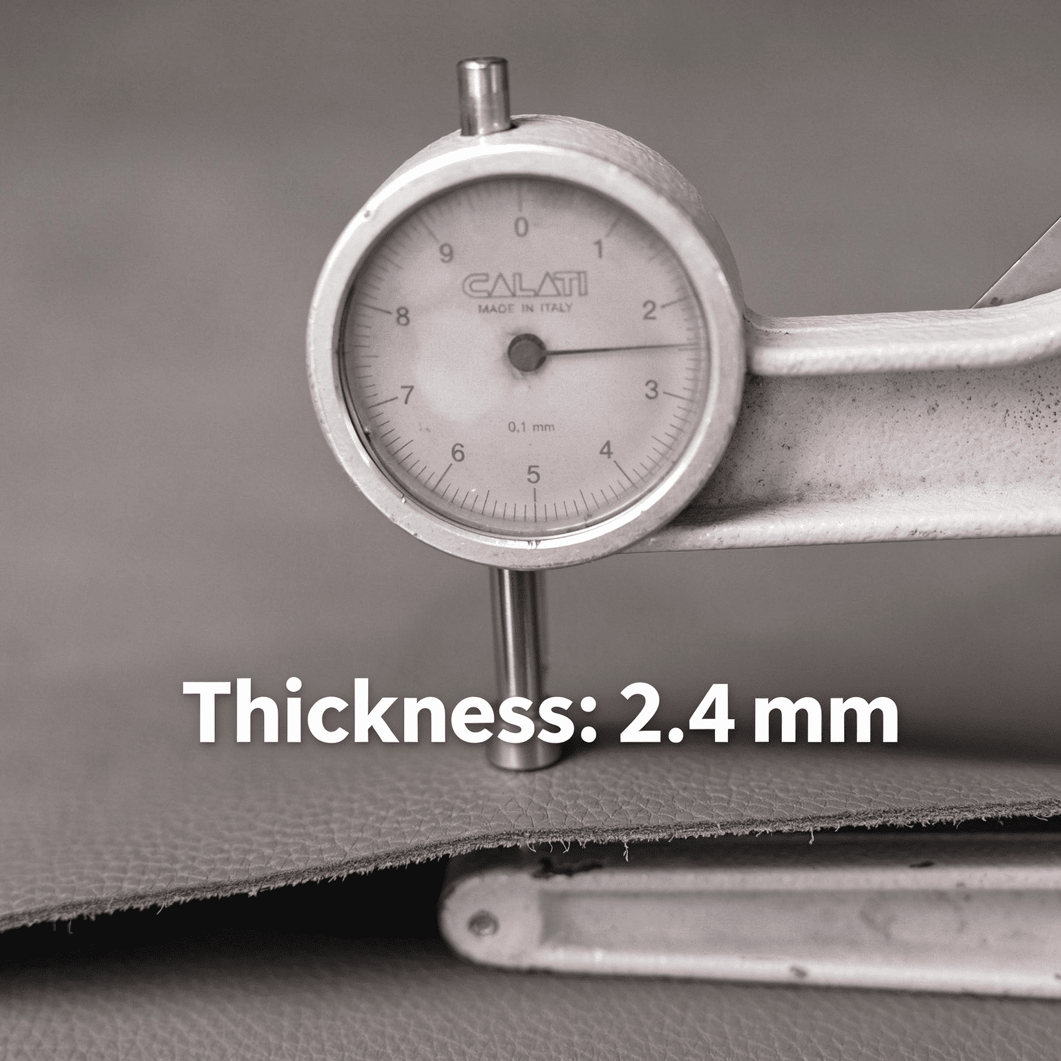 Togo leather thickness 2.4 mm, leather gauge measurement, heavy cowhide material