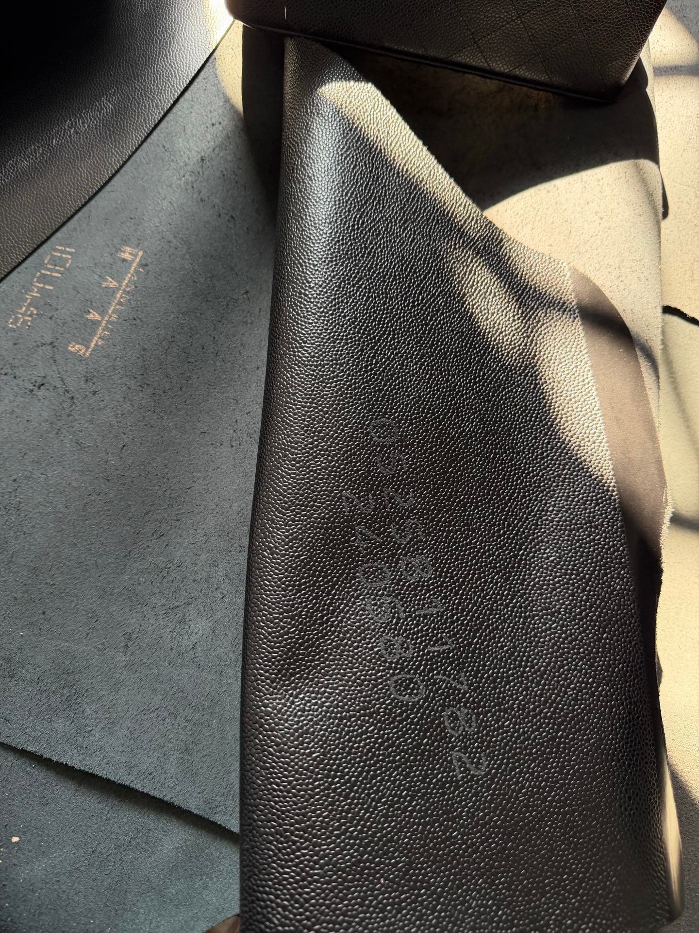 Caviar grained leather