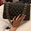 Genuine Leather Classic CF Caviar Quilted Shoulder Bag