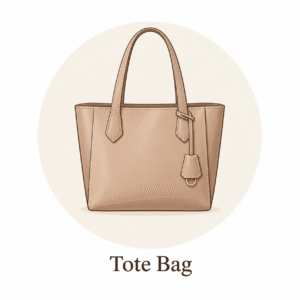 minimal-beige-leather-tote-bag-illustration Minimal illustration of beige leather tote bag